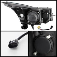 ( Spyder ) - Projector Headlights - Light Tube DRL - Black - High H1 (Included) - Low H7 (Included)