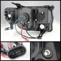 ( Spyder ) - Projector Headlights - Halogen Model Only ( Not Compatible With Xenon/HID Model ) - DRL - Black - High H1 (Included) - Low H1 (Included)