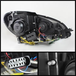 ( Spyder ) - Projector Headlights - Halogen Model Only ( Not Compatible With Xenon/HID Model ) - DRL - Black - High H1 (Included) - Low H7 (Included)