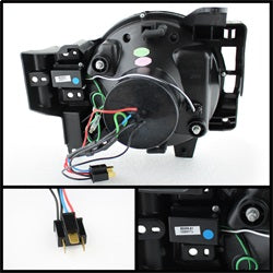 ( Spyder ) - Projector Headlights - Halogen Model Only ( Not Compatible With Xenon/HID Model ) - 3D DRL LED - Black