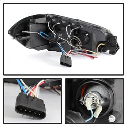 ( Spyder ) - Projector Headlights - LED Halo - LED ( Replaceable LEDs ) - Black Smoke - High H1 (Included) - Low H1 (Included)