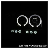 ( Spyder ) - Projector Headlights - LED Halo - LED ( Replaceable LEDs ) - Black Smoke - High H1 (Included) - Low H1 (Included)