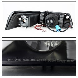 ( Spyder ) - Projector Headlights - LED Halo - Black Smoke - High H1 (Included) - Low H1 (Included)
