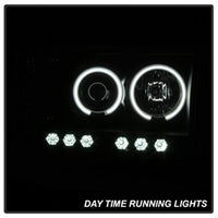 ( Spyder ) - Projector Headlights - CCFL Halo - LED ( Replaceable LEDs ) - Black Smoke - High H1 (Included) - Low H1 (Included)