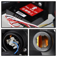 ( Spyder ) - Projector Headlights - Light Tube DRL - Black - High H1 (Included) - Low H1 (Included)