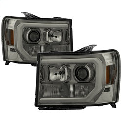 ( Spyder) - Version 2 Projector Headlights - Light Bar DRL LED - Smoke