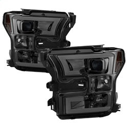 ( Spyder ) - Projector Headlights - High H1 - Light Bar DRL LED - Smoke