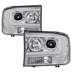 ( Spyder ) - 1PC Light Bar Projector Headlights - Chrome