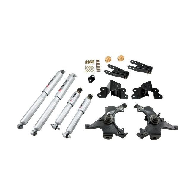 BELLTECH 695SP LOWERING KITS  Front And Rear Complete Kit W/ Street Performance Shocks 1988-1991 Chevrolet Silverado/Sierra C1500 (Std Cab ext 454 SS) 2 in. F/4 in. R drop W/ Street Performance Shocks