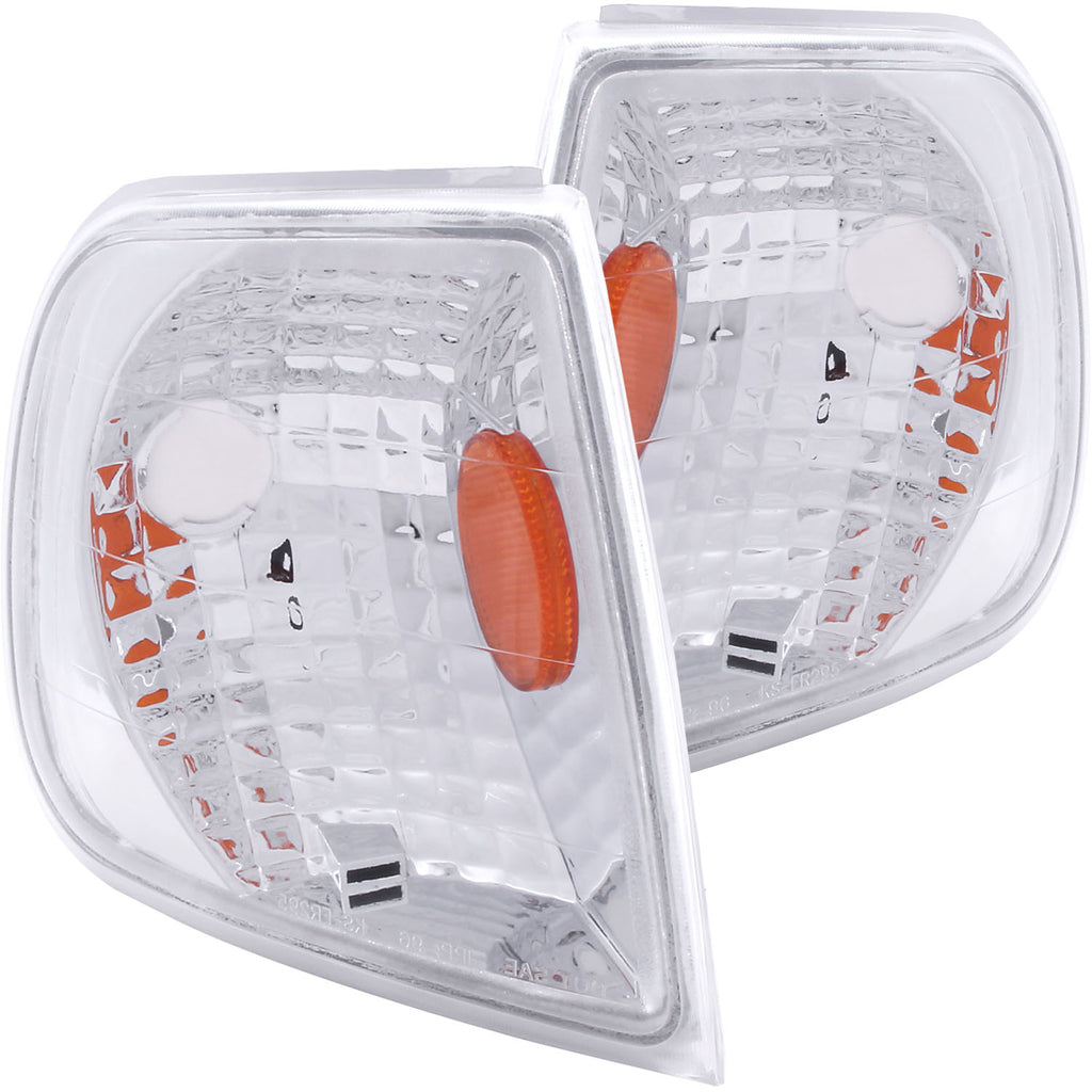 ANZO USA-521012 | Cornering Light Assembly; Euro; Clear Lens; Chrome Housing; Amber Reflector;Pair