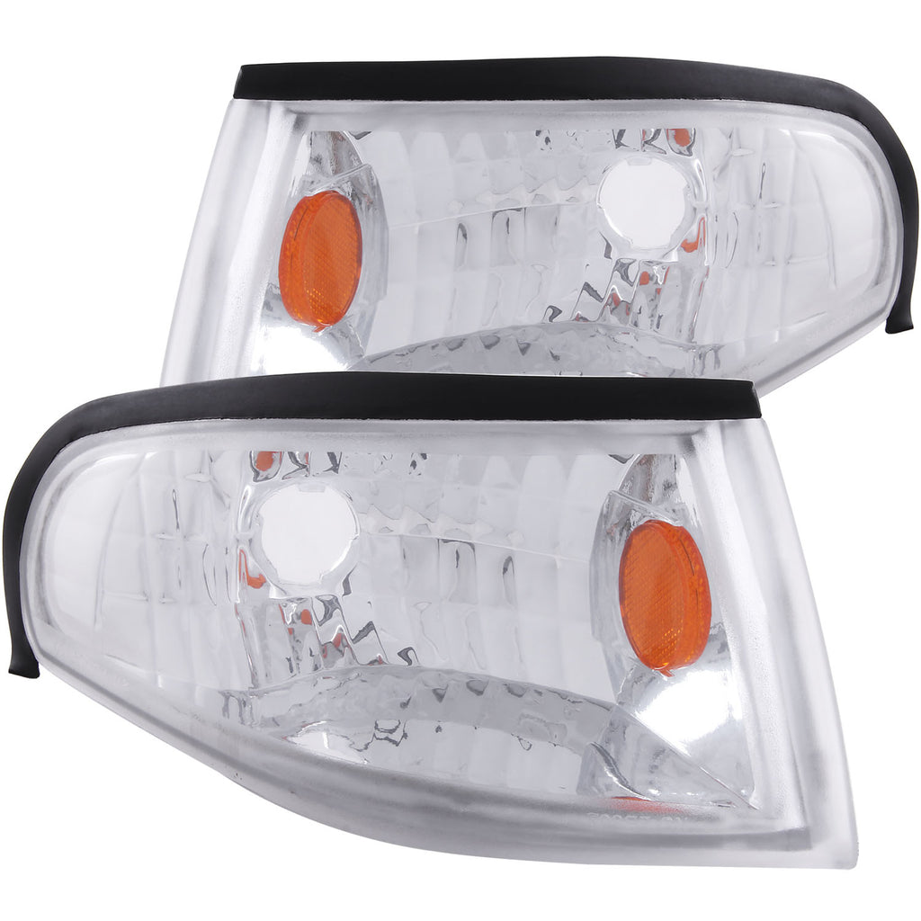 ANZO USA-521016 | Cornering Light Assembly; Euro; Clear Lens; Chrome Housing; Amber Reflector;Pair