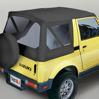 Rugged Ridge 53701.15 | Soft Top, Black Denim, Clear Windows; 86-95 Suzuki Samurai