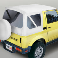 Rugged Ridge 53701.52 | Soft Top, White Denim, Clear Windows; 86-95 Suzuki Samurai