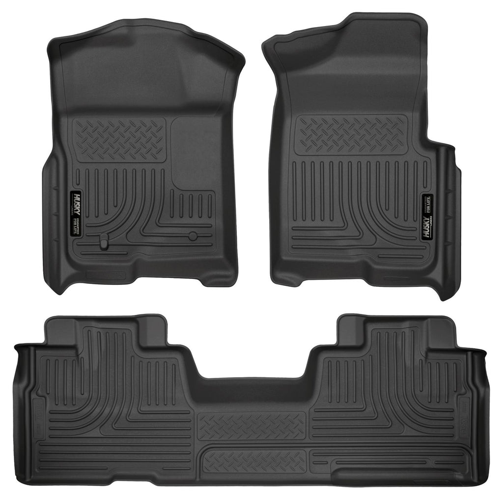 Husky Liners 98341 | Husky Liners Front & 2nd Seat Floor Liners (Footwell Coverage), Fits 09-14 F150 SUPERCAB WEATHERBEATER FRONT/2ND SEAT FLOOR LINERS BLACK