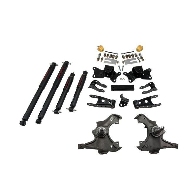 BELLTECH 726ND LOWERING KITS  Front And Rear Complete Kit W/ Nitro Drop 2 Shocks 1988- Chevrolet Silverado/Sierra C3500 (Ext Cab Dually) 3 in. F/4 in. R drop W/ Nitro Drop II Shocks