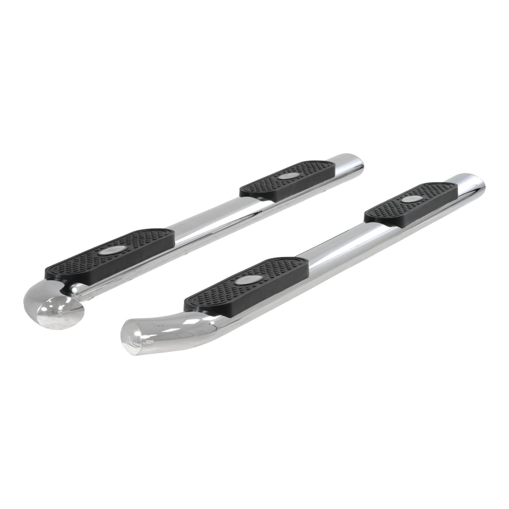 4" Polished Stainless Oval Side Bars Select Nissan Titan XD