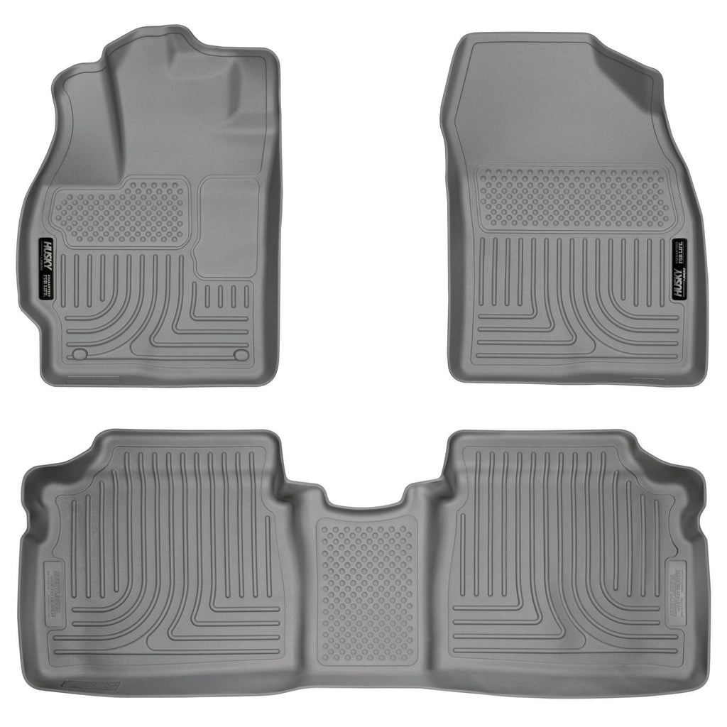 Husky Liners 98922 | Husky Liners Front & 2nd Seat Floor Liners, Fits 10-14 PRIUS CUSTOM MOLDED FRONT/2ND SEAT FLOOR LINERS GRAY