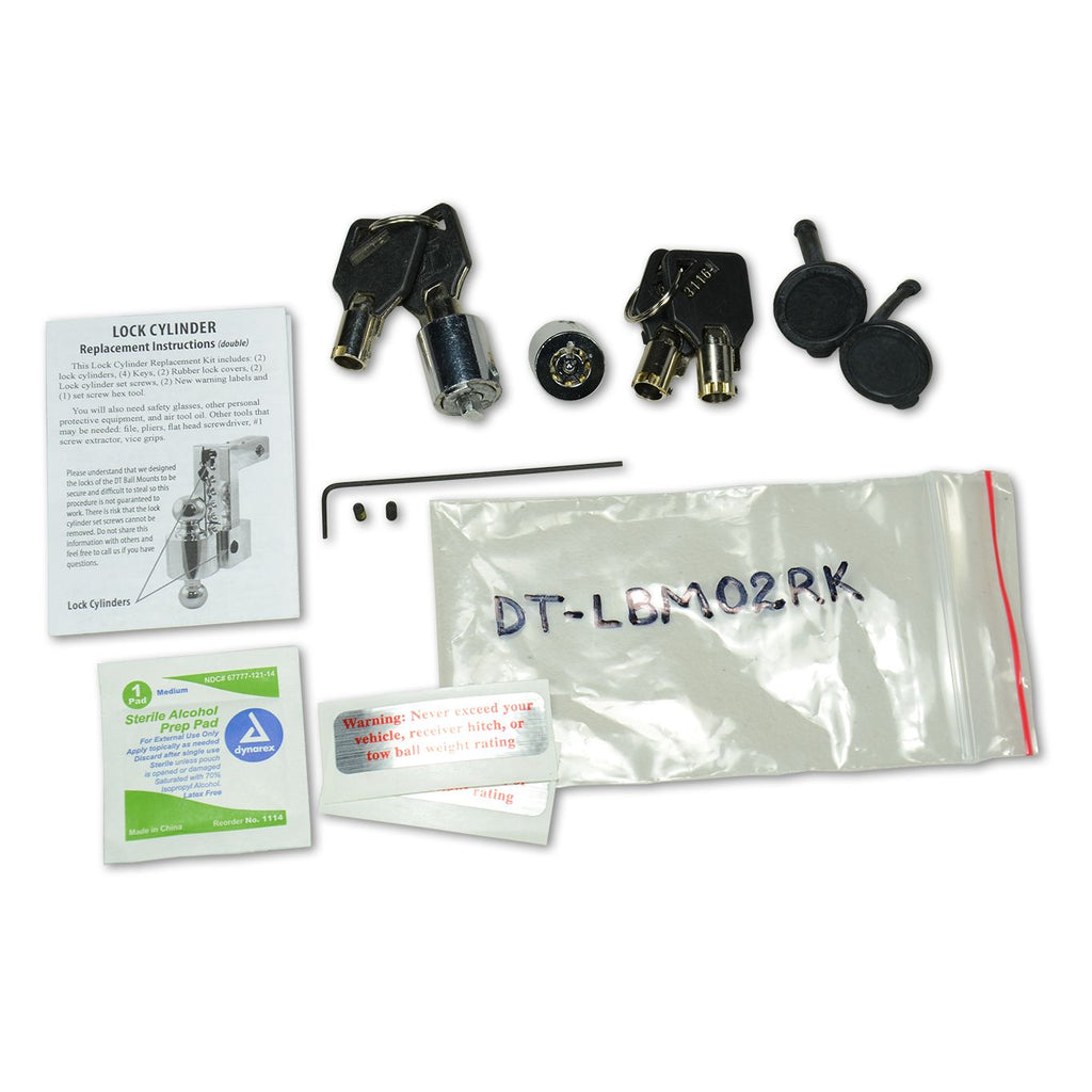 Keyed-alike two lock kit with replacement hardware for Flash ALBM or LBM locks.