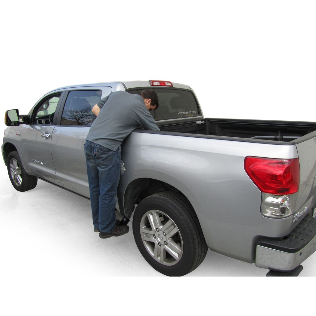 AMP Research 75405-01A BedStep2 Retractable Truck Bed Side Step for 2007-2021 Toyota Tundra CrewMax Cab