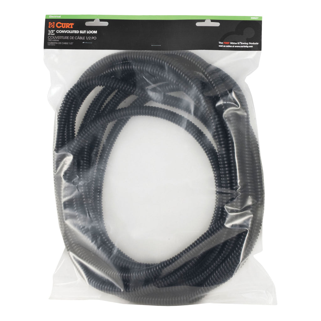 1/2" x 25' Convoluted Slit Loom Tubing (Packaged)