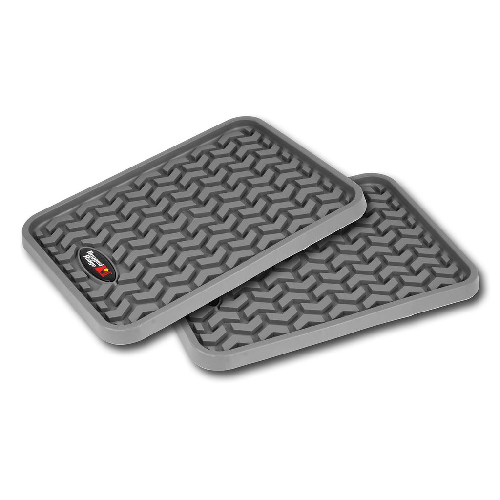 Rugged Ridge 84950.01 | Floor Liners, Rear, Gray, Pair, Universal