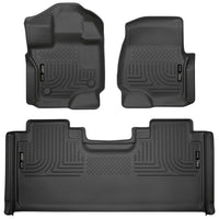 Husky Liners 94051 | Husky Liners Front & 2nd Seat Floor Liners; Front & 2nd Seat Floor Liners, Fits 15-C F150 SUPERCAB FRONT & 2ND SEAT FLOOR LINERS WEATHERBEATER SERIES BLACK
