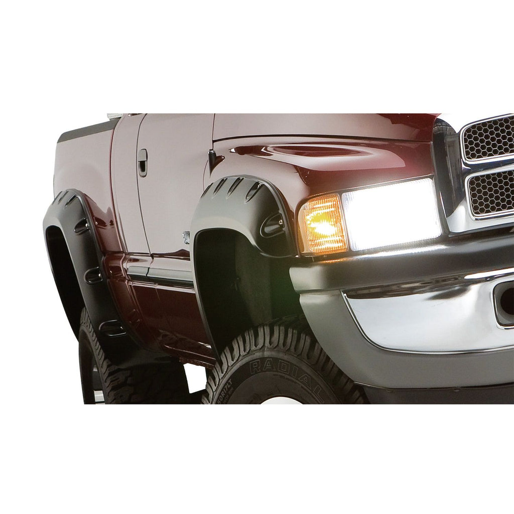 Bushwacker 50924-25 Pocket/Rivet Style Color Matched Ivory Pearl Tri-Coat 4-Piece Fender Flare Set for 2019 Ram 1500 (Excludes Rebel Models)
