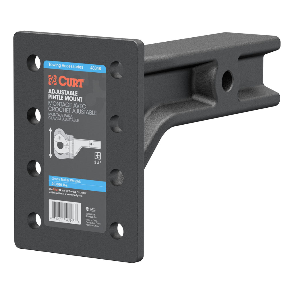 Adjustable Pintle Mount (2-1/2" Shank 20000 lbs. 7-1/4" High 10-3/4" Long)