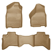 Husky Liners 98033 | Husky Liners Front & 2nd Seat Floor Liners; Front & 2nd Seat Floor Liners, Fits 02-08 RAM 1500 QUAD/03-09 RAM 2500/3500 QUAD CAB WEATHERBEATERS FRONT & 2ND SEAT FLOOR LINERS TAN