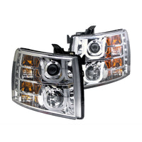 ANZO USA-111282 | Projector Headlight Set; Clear Lens; Chrome Housing;Pair w/U-Bar;