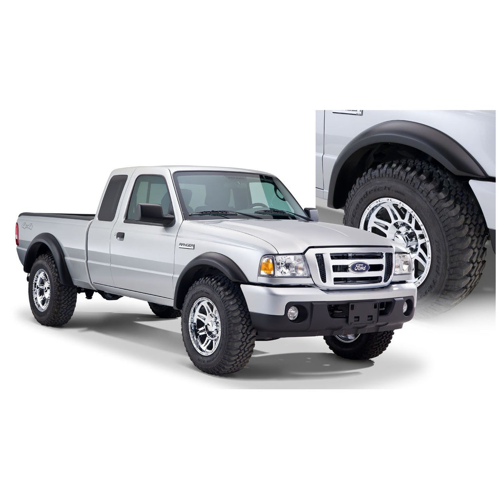 Bushwacker 21910-01 Black Extend-A-Fender Style Smooth Finish 4-Piece Fender Flare Set for 1993-2011 Ford Ranger
