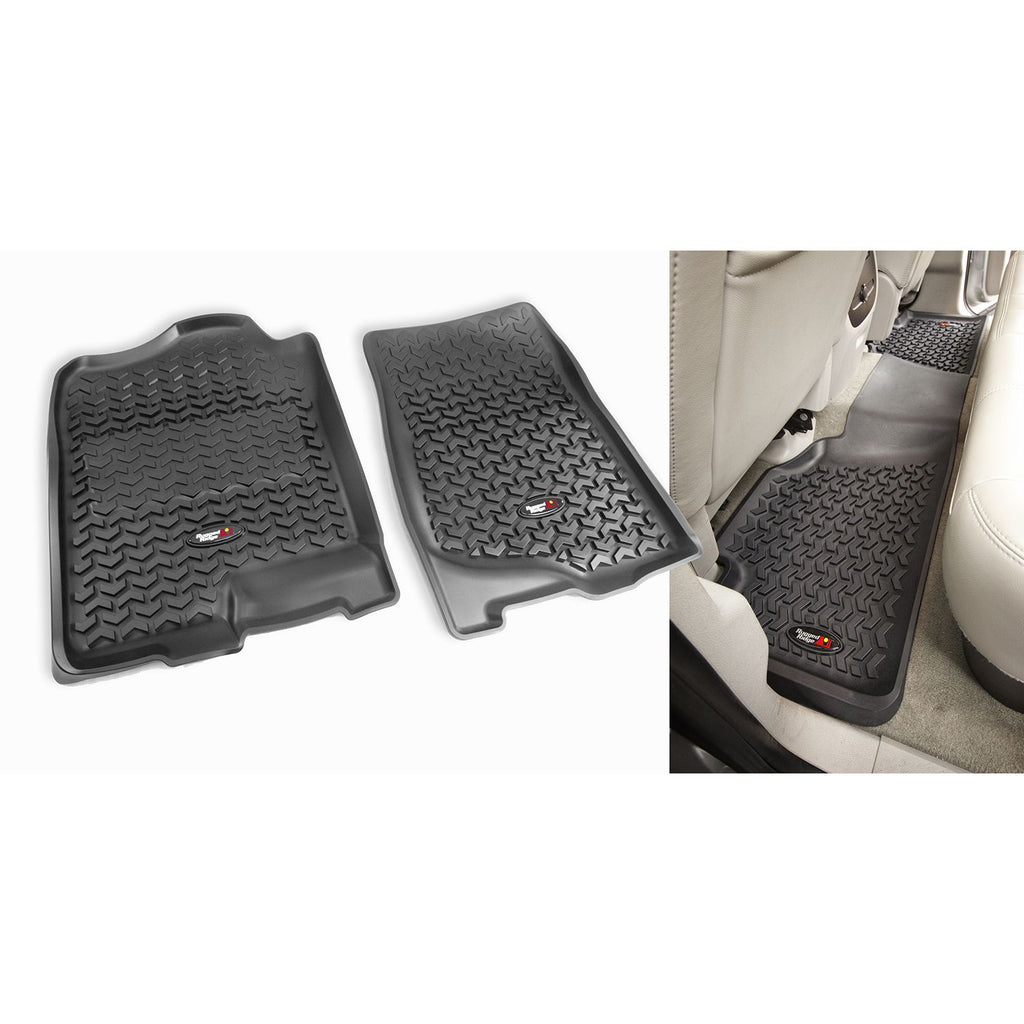 Rugged Ridge 82989.01 | Floor Liners, Kit, Black; 07-14 Chevrolet/GMC Fullsize Pickup/SUV