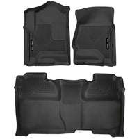 Husky Liners 53908 | Husky Liners Front & 2nd Seat Floor Liners, Fits 14-19 SILVERADO/SIERRA 1500/2500/3500 FRONT AND REAR FLOOR LINERS BLACK