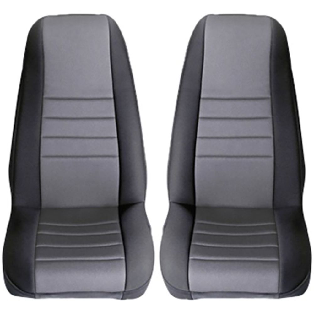 Neoprene Front Seat Covers Gray; 97-02 Jeep Wrangler TJ