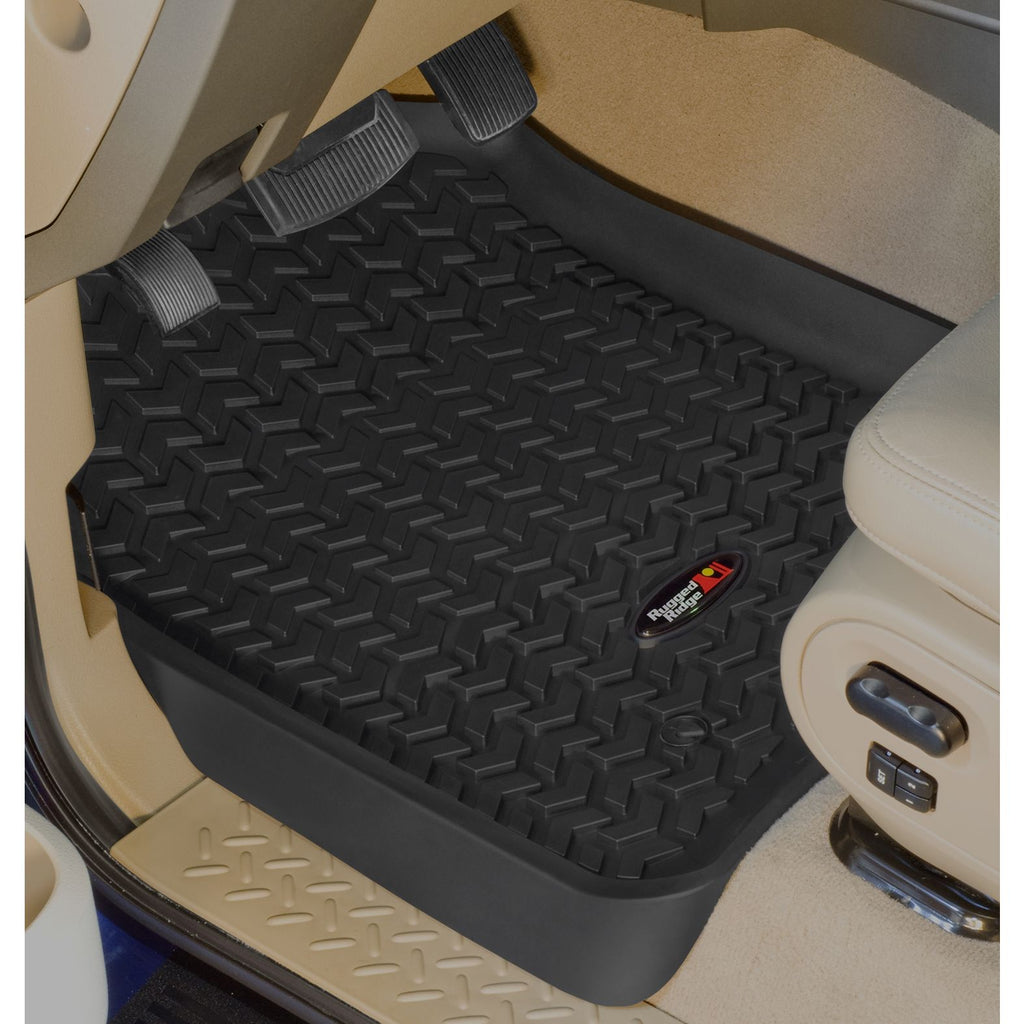 Rugged Ridge 82902.01 | Floor Liners, Front, Black; 04-08 Ford F-150/06-08 Lincoln Mark LT
