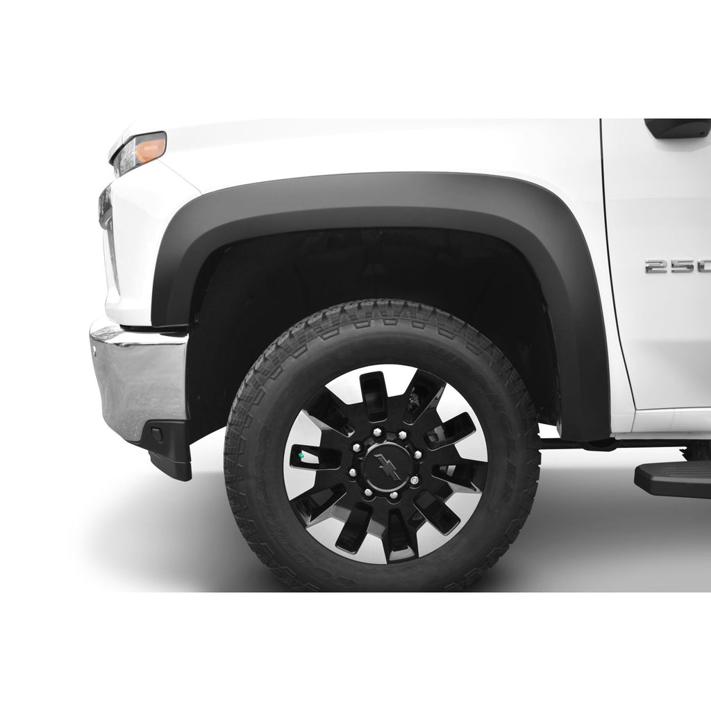 Bushwacker 40163-02 Black Extend-A-Fender Style Smooth Finish Front Fender Flares for 2020-2022 Chevrolet Silverado 2500/3500