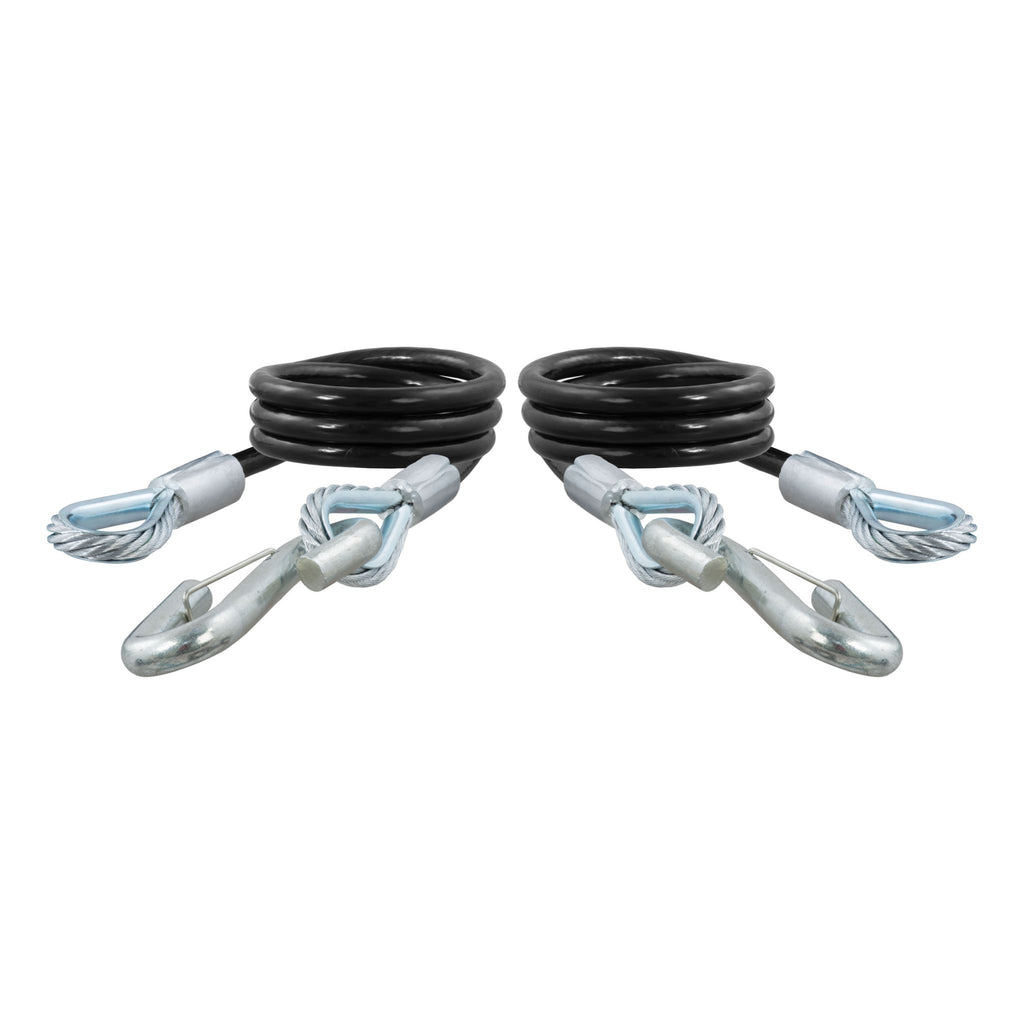 44" Safety Cables with 2 Snap Hooks (7500 lbs Vinyl-Coated 2-Pack)