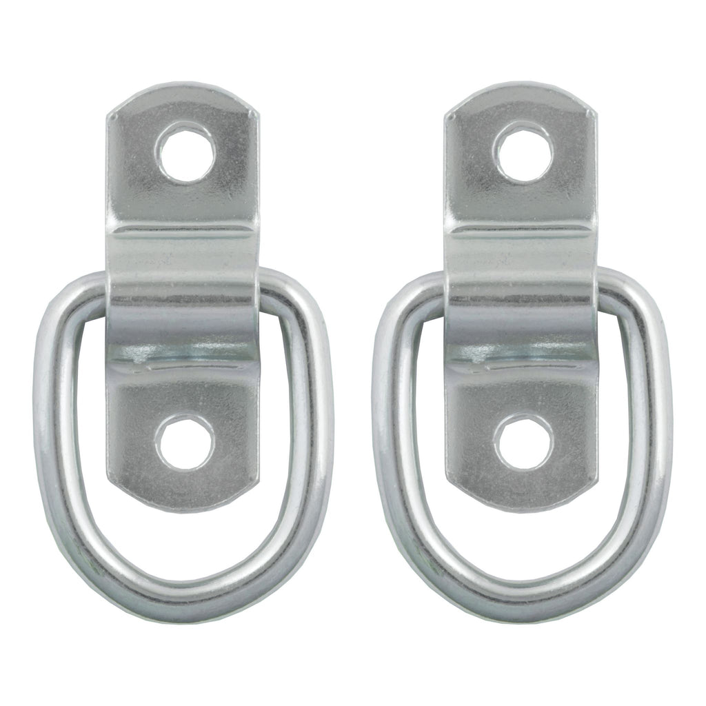 1" x 1-1/4" Surface-Mounted Tie-Down D-Rings (1200 lbs Clear Zinc 2-Pack)
