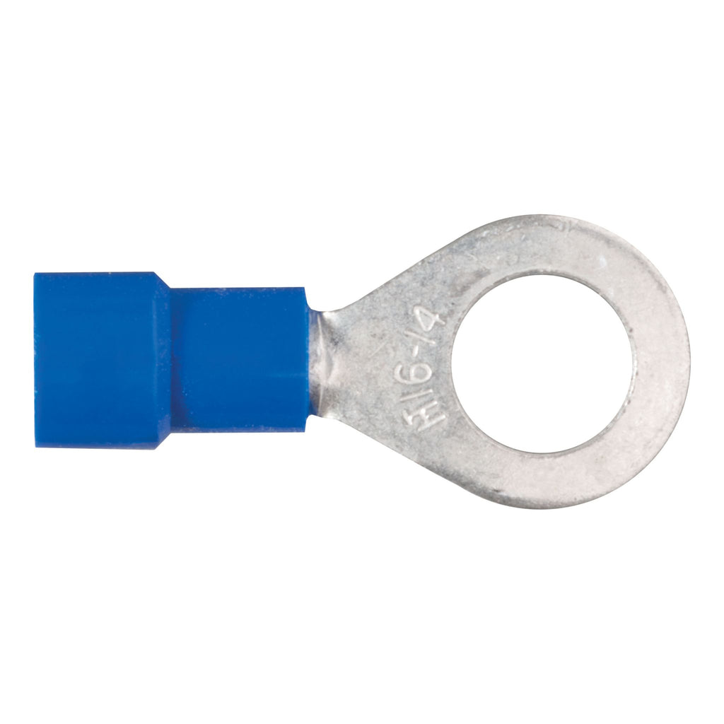 Ring Terminals (16-14 Wire Gauge 1/4" Stud Size 100-Pack)