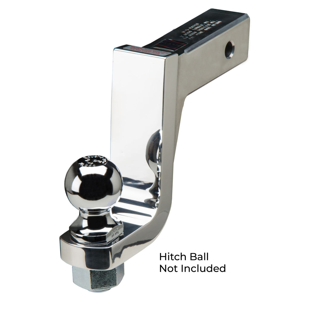 Fixed aluminum ball mount with a 6'' drop 5'' rise with a 1-1/4'' ball hole