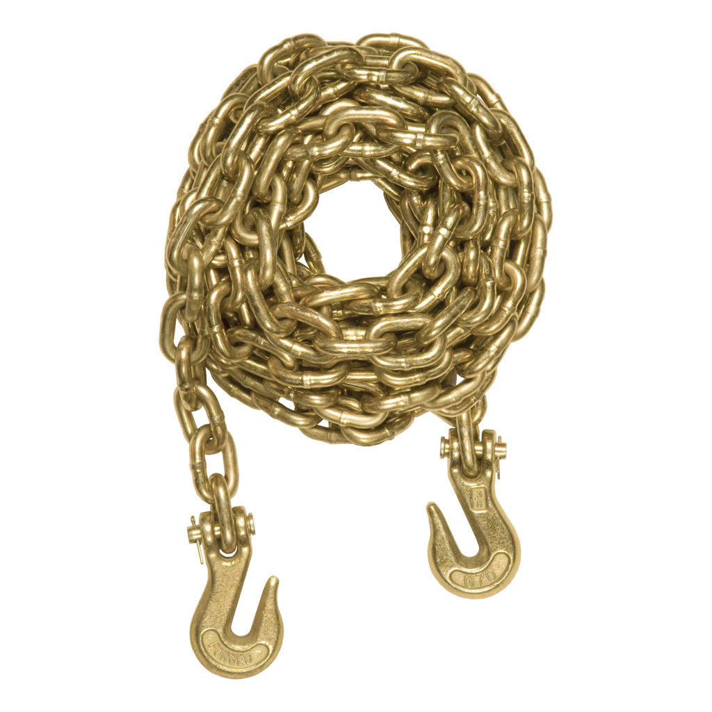 20' Transport Binder Safety Chain with 2 Clevis Hooks (26400 lbs Yellow Zinc)