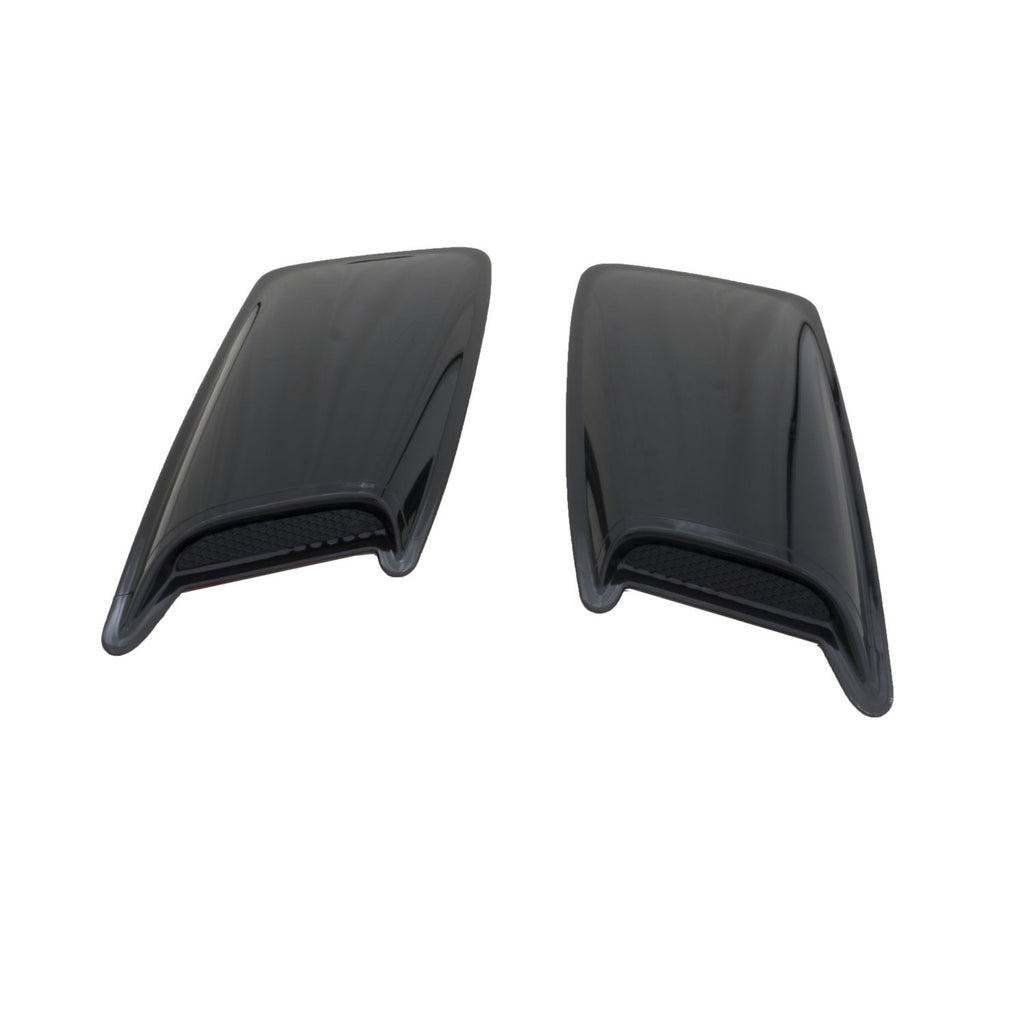 Auto Ventshade 80001 Large 2-Piece Hood Scoop with Smooth Black Finish