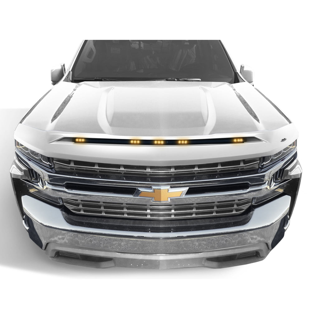 Auto Ventshade 753123-GAZ Aeroskin LightShield Color Hood Protector Summit White for 2016-2018 Chevrolet Silverado 1500 2019 Chevrolet Silverado 1500 LD