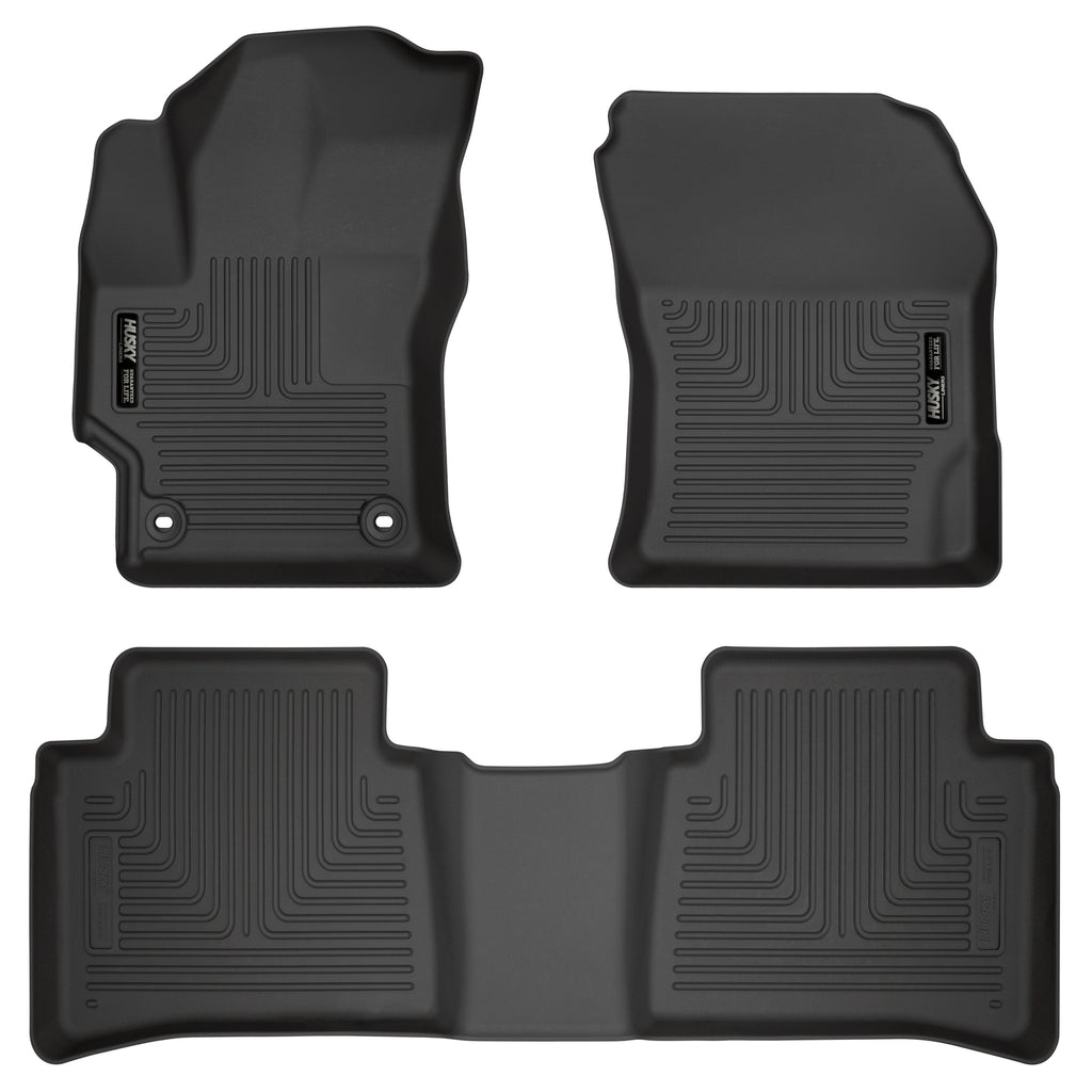 Husky Liners 95751 | Husky Liners Front & 2nd Seat Floor Liners, Fits 20-C COROLLA SEDAN FRONT/2ND SEAT FLOOR LINERS WEATHERBEATER SERIES BLACK