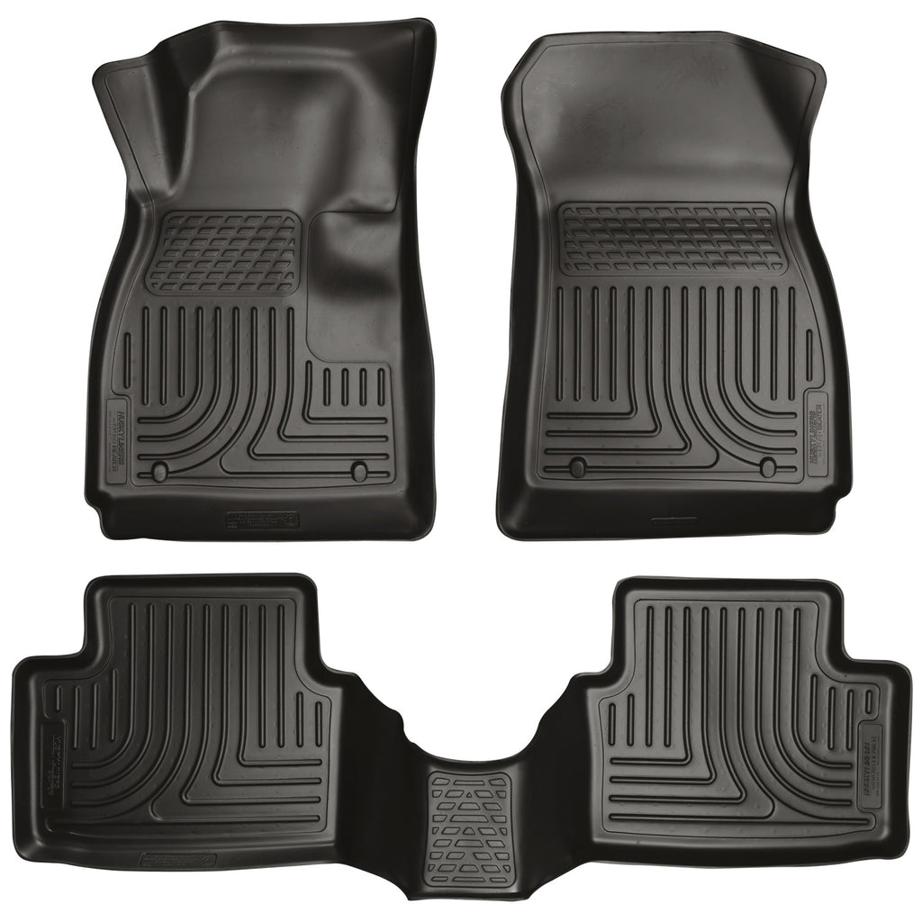 Husky Liners 98751 | Husky Liners Front & 2nd Seat Floor Liners, Fits 11-16 FIESTA FRONT/2ND SEAT WEATHERBEATER FLOOR LINERS BLACK