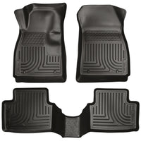 Husky Liners 98751 | Husky Liners Front & 2nd Seat Floor Liners, Fits 11-16 FIESTA FRONT/2ND SEAT WEATHERBEATER FLOOR LINERS BLACK