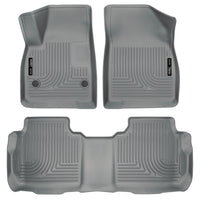 Husky Liners 99142 | Husky Liners Front & 2nd Seat Floor Liners; Front & 2nd Seat Floor Liners, Fits 17-C ACADIA/XT5 2ND ROW BUCKETS(INC 60/40 SPLIT BENCH)WEATHERBEATER SERIES GREY