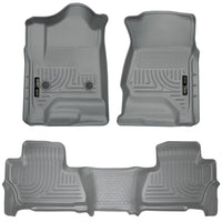 Husky Liners 99202 | Husky Liners Front & 2nd Seat Floor Liners, Fits 15-C TAHOE/YUKON FRONT & 2ND SEAT FLOOR LINERS WEATHERBEATER SERIES GREY