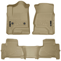 Husky Liners 99203 | Husky Liners Front & 2nd Seat Floor Liners, Fits 15-C TAHOE/YUKON FRONT & 2ND SEAT FLOOR LINERS WEATHERBEATER SERIES TAN