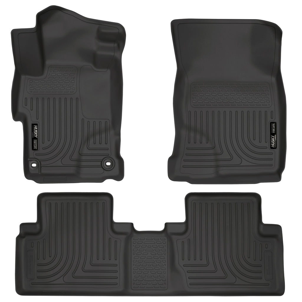Husky Liners 99441 | Husky Liners Front & 2nd Seat Floor Liners, Fits 14-15 CIVIC SEDAN WEATHERBEATER SERIES FRONT/2ND SEAT FLOOR LINERS BLACK